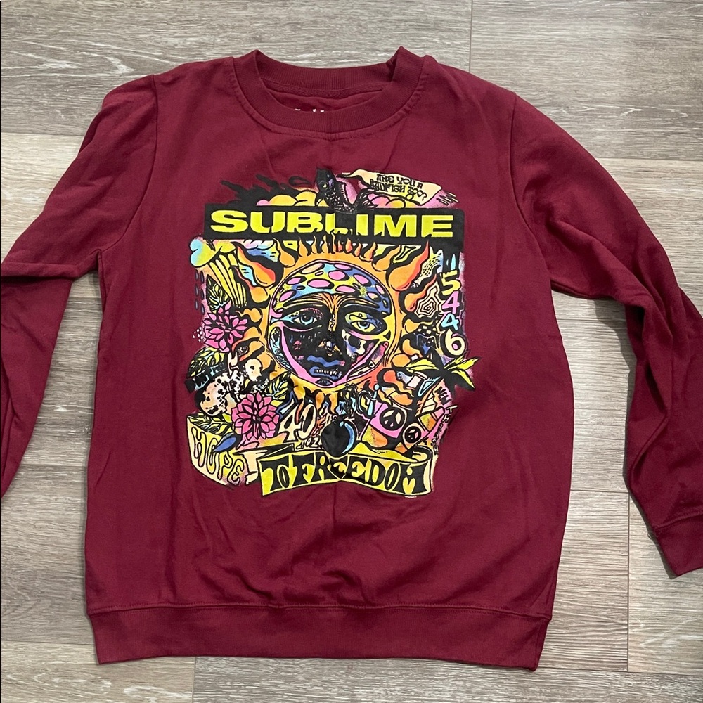 Sublime Men's Burgundy Graphic Crewneck Sweater